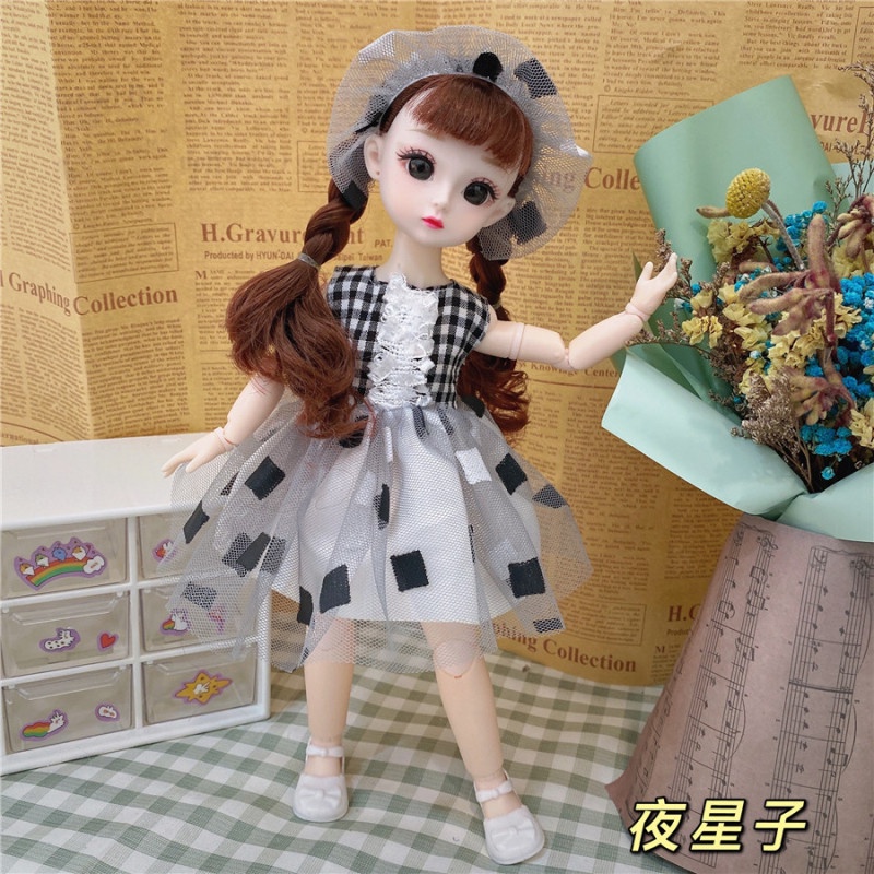 Bjd ตาโต 22 ข้อต่อขยับได้ 30 ซม. 1/6 สีน้ําตาล อุปกรณ์เสริม สําหรับตุ๊กตา DIY - รูปที่ 2