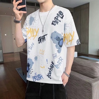 ⚡️ พร้อมส่ง⚡️เสื้อทีเชิร์ตเสื้อยืดคอกลมแฟชั่น