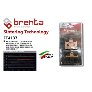 ผ้าเบรกหน้า Brenta FT4137 GSX-R750 Y04-05 GSX-R1000 Y01-06