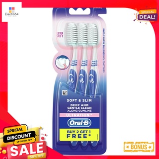 ออรัลบีแปรงสีฟันซอฟท์แอนด์สลิม แพค3ORAL-B TOOTHBRUSH SOFT AND SLIM PACK 3