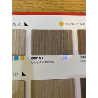 แผ่นโฟเมก้า Formica ลายไม้ Olive Afromosia PP 0861 NT ใช้ติดโต๊ะ ผนัง เฟอร์นิเจอร์  ขนาด 80 x 120 ซม. หนา 0.8 มม.