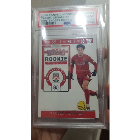 (การ์ดบอล,soccer card)Takumi Minamino contender rookie ticket RC PSA10