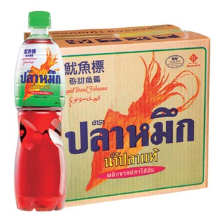 ปลาหมึก น้ำปลา ขวดเพ็ท 700 มล.x12 ขวด Squid, fish sauce, pet bottle 700ml x12 bottles