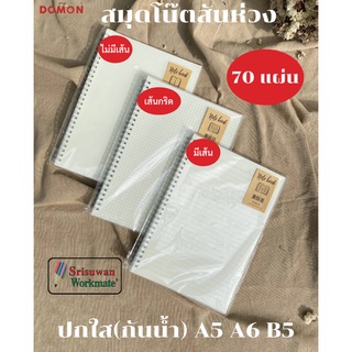 สมุดริมลวด ปกใส A5 A6 B5 เส้นกริด เส้นตาราง มีเส้น ไม่มีเส้น สมุดโน๊ตสันห่วง สมุดมินิมอล สไตล์เกาหลี สมุดบันทีก สมุด