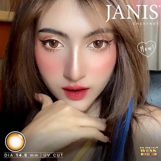 ✨Janis brown (Wink lens) ขนาดตาโต Big ☀️กรองแสง uv (บิ๊กอาย คอนแทคเลนส์ Bigeye)