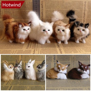 Hotwind โมเดลตุ๊กตานกฮูก กระต่าย แมว สุนัขจิ้งจอกจําลอง ขนาดมินิ ของเล่นสําหรับเด็ก ตกแต่งบ้าน T5U4
