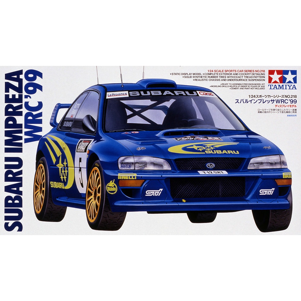 TAMIYA 24218 ชุดประกอบจำลองมาตราส่วน 1:24 SUBARU IMPREZA WRC '99 โมเดลประกอบ ต้องไปสร้างและทำสีเอง