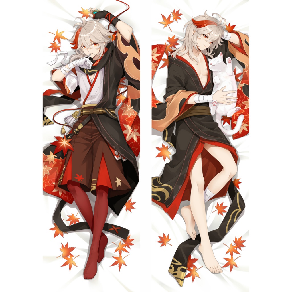 Genshin Impact Kaedehara Kazuha คอสเพลย์กอดปลอกหมอน Dakimakura Kazuha Otaku โยนหมอนปลอกหมอน เกนชินอิ