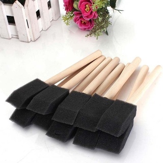 Black Sponge Brush with Wooden Handle/Foam Paint Brushes Art Drawing Graffito Tool