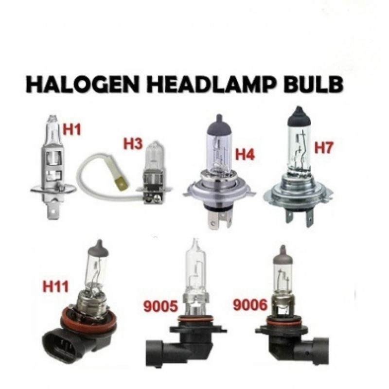 หลอดไฟรถยนต์ H1/h3/h4/h7/h8/h11/9005/9006 12v 1 ชิ้น