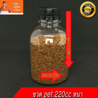 ขวด pet 220 ml ขวดทรงเตี้ย ขวดพลาสติก ขวดน้ำผลไม้ 20ขวด พร้อม ฝาสีดำ/ฝาป๊อกแป๊ก/ฝาซอส เลือกฝาได้