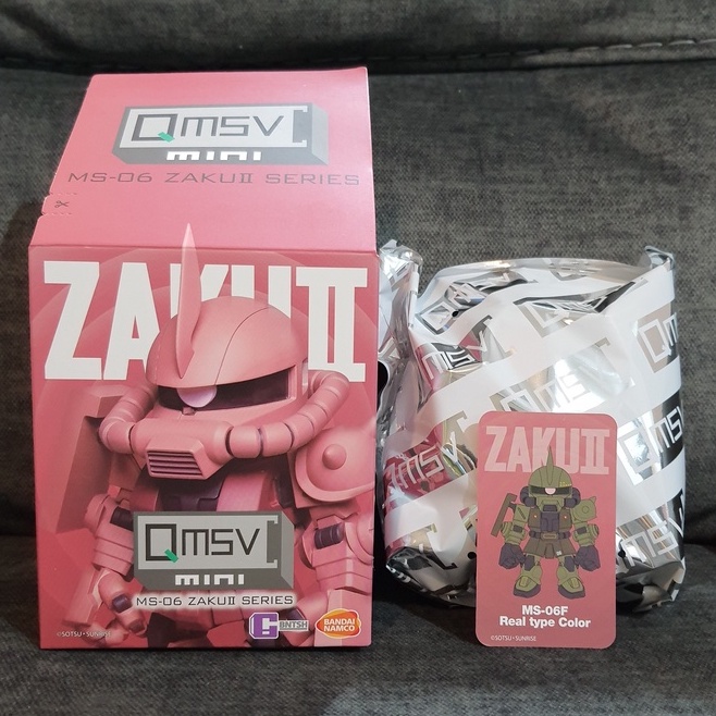 Blind Box QMSV Mini Gundam Zaku II Series Popmart Bandai Namco ตัวสีเขียว MS-06F Real type Color ซาค