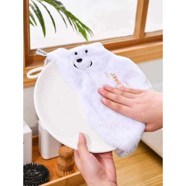 พร้อมส่ง ผ้าเช็ดมือหมีขาว 𝑷𝒐𝒍𝒂𝒓 𝒃𝒆𝒂𝒓 มีความน่ารักนุ่มนิ่มมากกกกก มีสายห้อยมาให้พร้อมเลยค่า