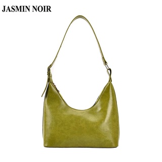 Jasmin NOIR กระเป๋าสะพายไหล่ กระเป๋าถือ หนัง PU ลายดวงจันทร์ เรียบง่าย สําหรับสตรี