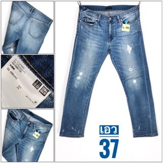 L90&gt;&gt;&gt;กางเกงยีนส์ผู้ชาย UNIQLO แบรนด์เนมแท้ สภาพดี เอว37นิ้ว