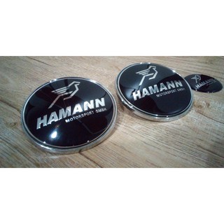 ชุดเซ็ตสัญลักษณ์ 3 ชิ้น BMW ขาวดำ Hamann / 82+82+45มม / ด้านหน้าและด้านหลัง + พวงมาลัย {Kerry Express / COD}