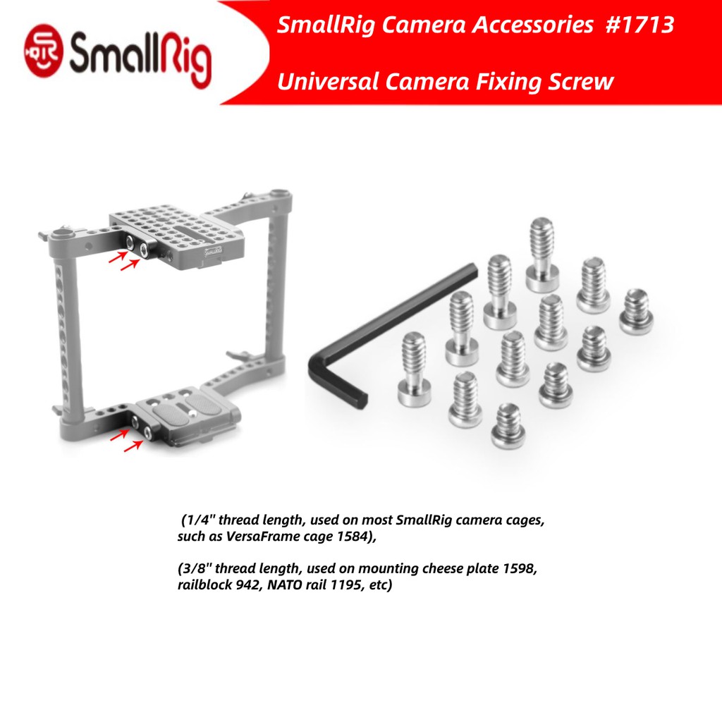 🔥ส่งไวจากไทย🔥Smallrig อุปกรณ์เสริมกล้อง สกรูแพ็ค (12 ชิ้น) 1713 สำหรับCages Moun