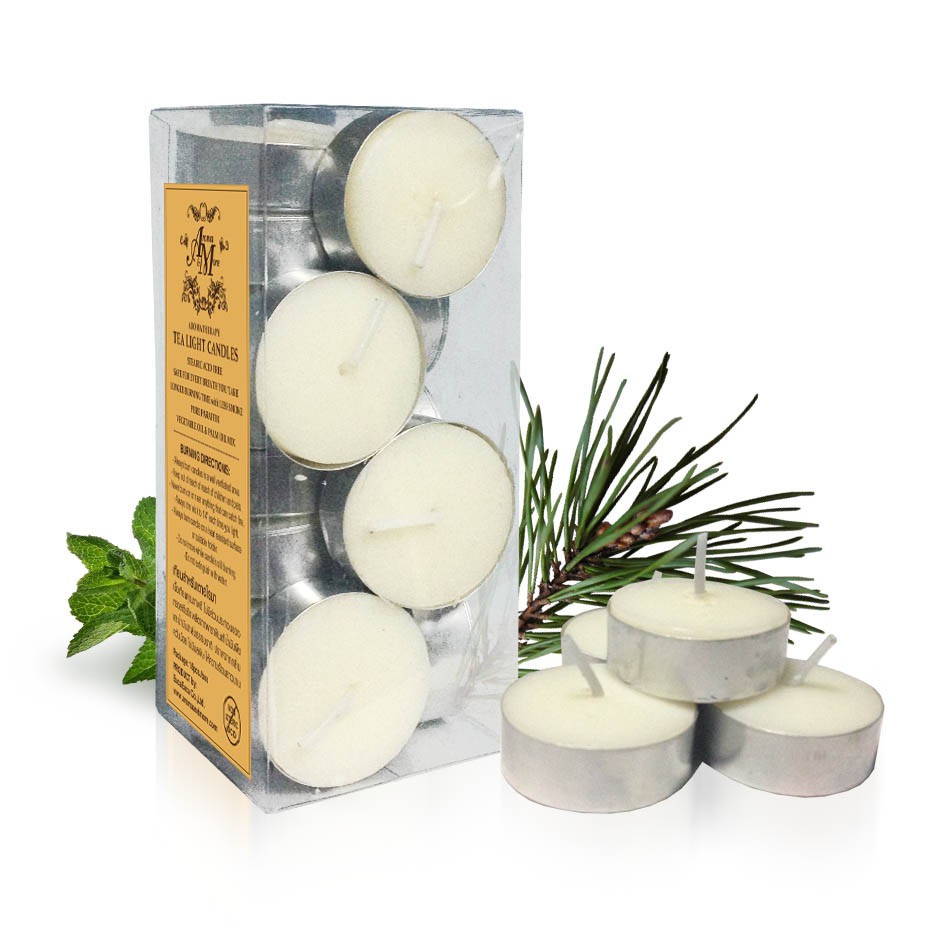 Aroma&More เทียนสำหรับเตาอโรมา 15 ชิ้น เนื้อเทียนจากธรรมชาติ ไม่มีกลิ่น นาน 4ชม./Tea light Candle 15 Pcs/Pack Unscented