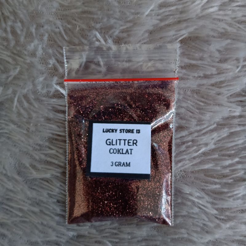 Sparkle Glitter CHOCOLATE สีน้ําตาล 3gr 3 กรัมผง Fine ผงที่มีสีสันโรยขายปลีกหน้าจอการพิมพ์ Trinkets 