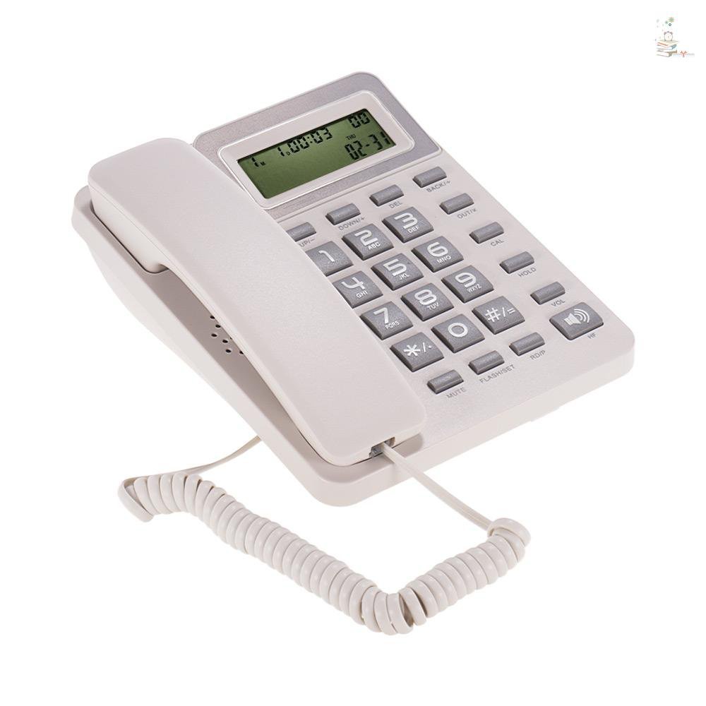 TODesktop Corded Landline Phone Fixed Telephone with LCD Display Mute ...
