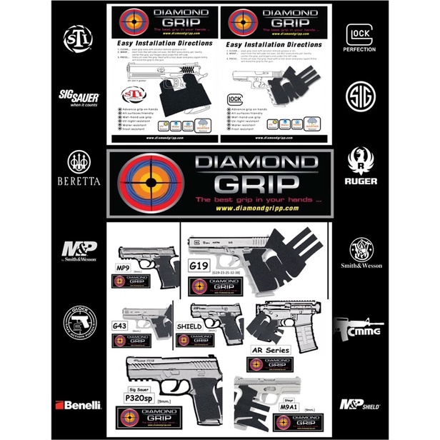 กันลื่น Diamondgripp แผ่นสี่เหลี่ยม DIY เนื้อยางหนึบๆ ติดใช้งานสะดวกปลอดภัย