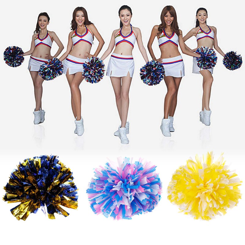 Handheld Pom Poms Cheerleader Cheerleading Cheer Dance Party Football Club Decor Shopee Thailand