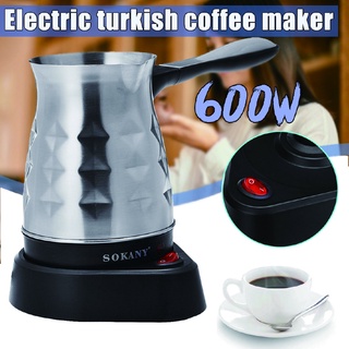 หม้อชงกาแฟไฟฟ้า สเตนเลส 600W 220V-240V ขนาด 500 มล. สําหรับชงกาแฟ ชา นม เอสเปรสโซ่ ตุรกี