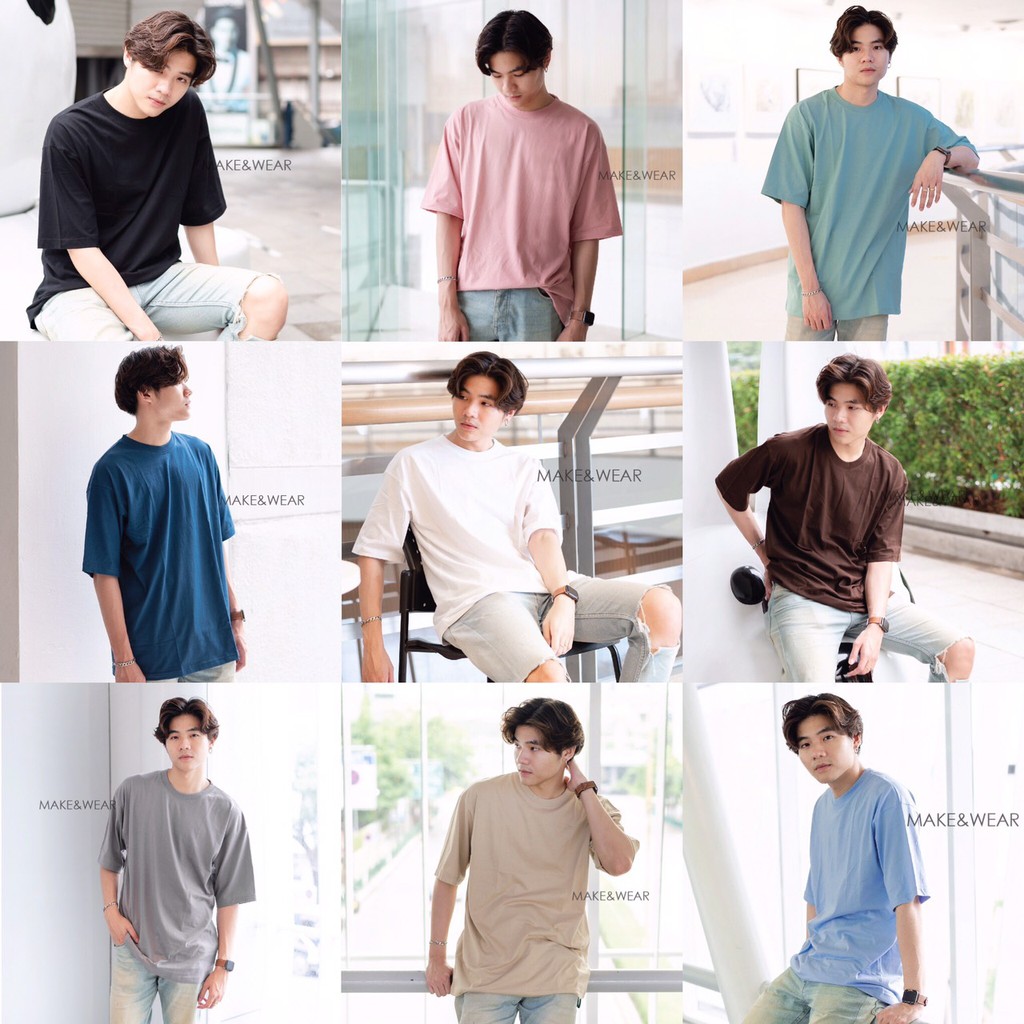 เก็บโค้ดลดหน้าร้าน พร้อมส่ง เสื้อโอเวอร์ไซส์ งานไทย ทรงสวย เสื้อสีพื้น 15 สี คอตตอน 1