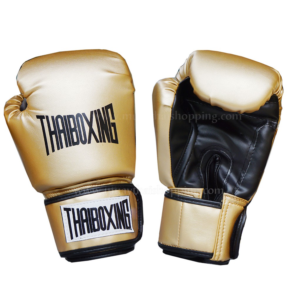 Boxing & Martial Arts 450 บาท THAIBOXING  นวมหนังเทียม สีทอง Sports & Outdoors