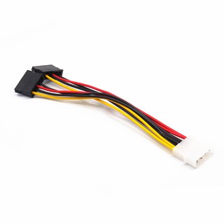 ราคา4-Pin IDE Molex Male to Dual SATA 15-Pin Y Splitter Female HDD Power Adapter Cable สาย