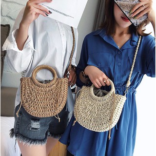 กระเป๋าสานเกาหลี Mini Bucket Bag พร้อมสายสะพาย F110