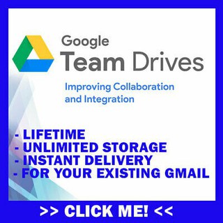 Google Team Drive Unlimited Storage (Unlimited, Lifetime Storage, Lifetime Warranty, Use Existing Gmail )