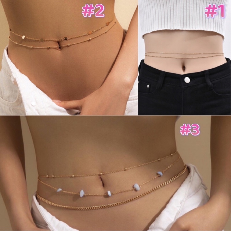 (พร้อมส่งที่ไทย) สร้อยคาดเอวมี3แบบใส่คู่กับบิกินี่ทูพีช กางเกงเอวต่ำ เซ็กซี่มาก