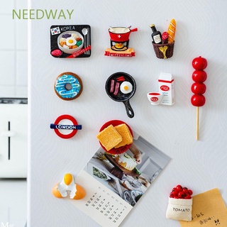 NEEDWAY Creative Refrigerator Stickers Lovely Message Sticky Fridge Magnets Magnetic Cartoon Bread Food Milk Toy Home Decoration