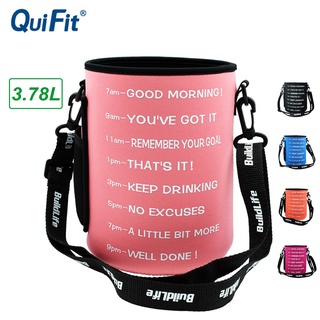 Quifit กระเป๋าใส่ขวดน้ํา 3.78 ลิตร พร้อมสายคล้องไหล่ ปรับความยาวได้