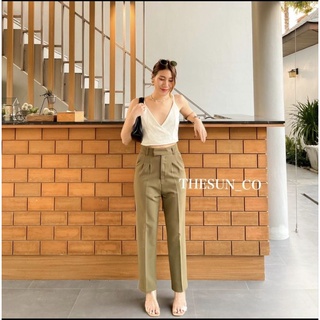 [ส่งต่อ] XL กางเกง THE SUNCO รุ่น Gina Trousers สีเขียวขี้ม้า ใส่ลองครั้งเดียว