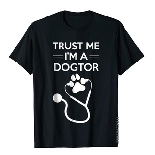 ถูกสุดๆเสื้อยืด ผ้าฝ้าย พิมพ์ลาย Trust Me Im A Dogtor สไตล์จีน ญี่ปุ่น สําหรับผู้ชาย