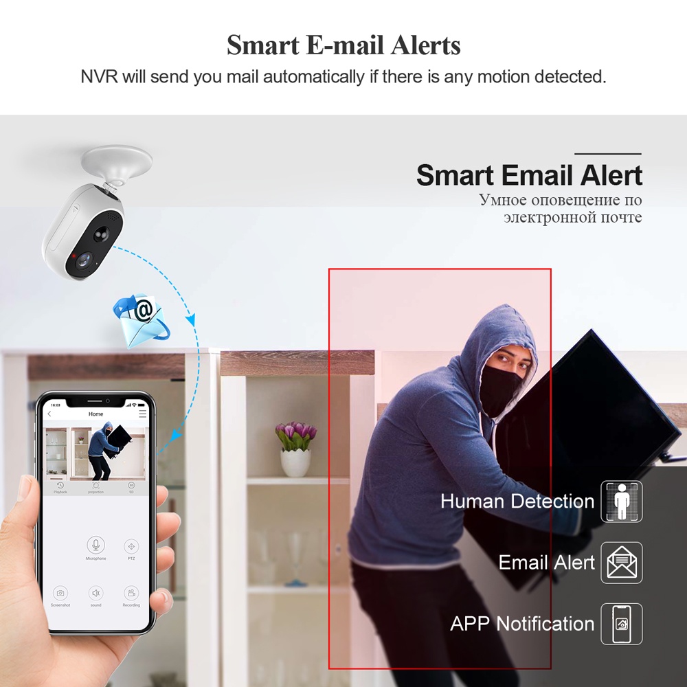 Techage CCTV solar cell camera 3MP wireless surveillance camera Audio ...