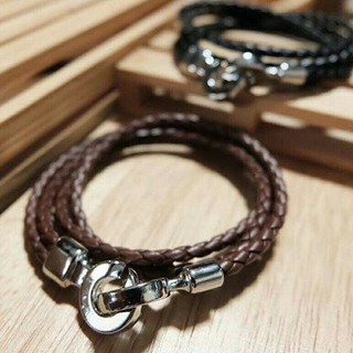 nn_braceletสายรัดข้อมือ RASTACLAT รหัส 114 หนังถักเส้นคู่พันสองทบ ตัวล็อคเป็นเลสสไตล์เก๋มากค่ะ 👉Price : 250 บาท