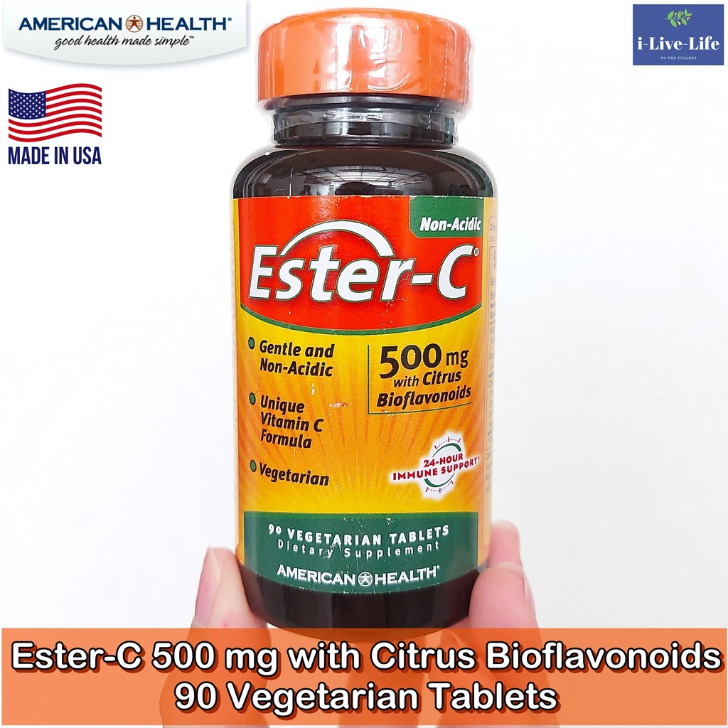 เอสเตอร์-ซี Ester-C  500mg with Citrus Bioflavonoids 90 Vegetarian Tablets - American Health