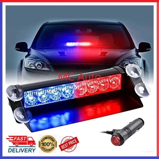 ไฟกระพริบฉุกเฉิน โคมไฟตํารวจ เตือนรถตํารวจ ไฟแฟลช Polis Strobe Polis Lampu LED สีแดง สีน้ําเงิน / สีน้ําเงิน