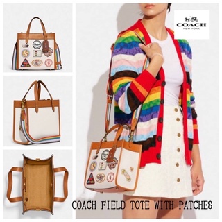 💕COACH FIELD TOTE WITH PATCHES