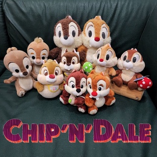 ตุ๊กตาคู่ ชิปกับเดล ชิป เดล  กระรอก ชิปมังก์ Chip n Dale ตัวเล็ก ขนาด 7-12 นิ้ว ลิขสิทธิ์นำเข้าจากญี่ปุ่น