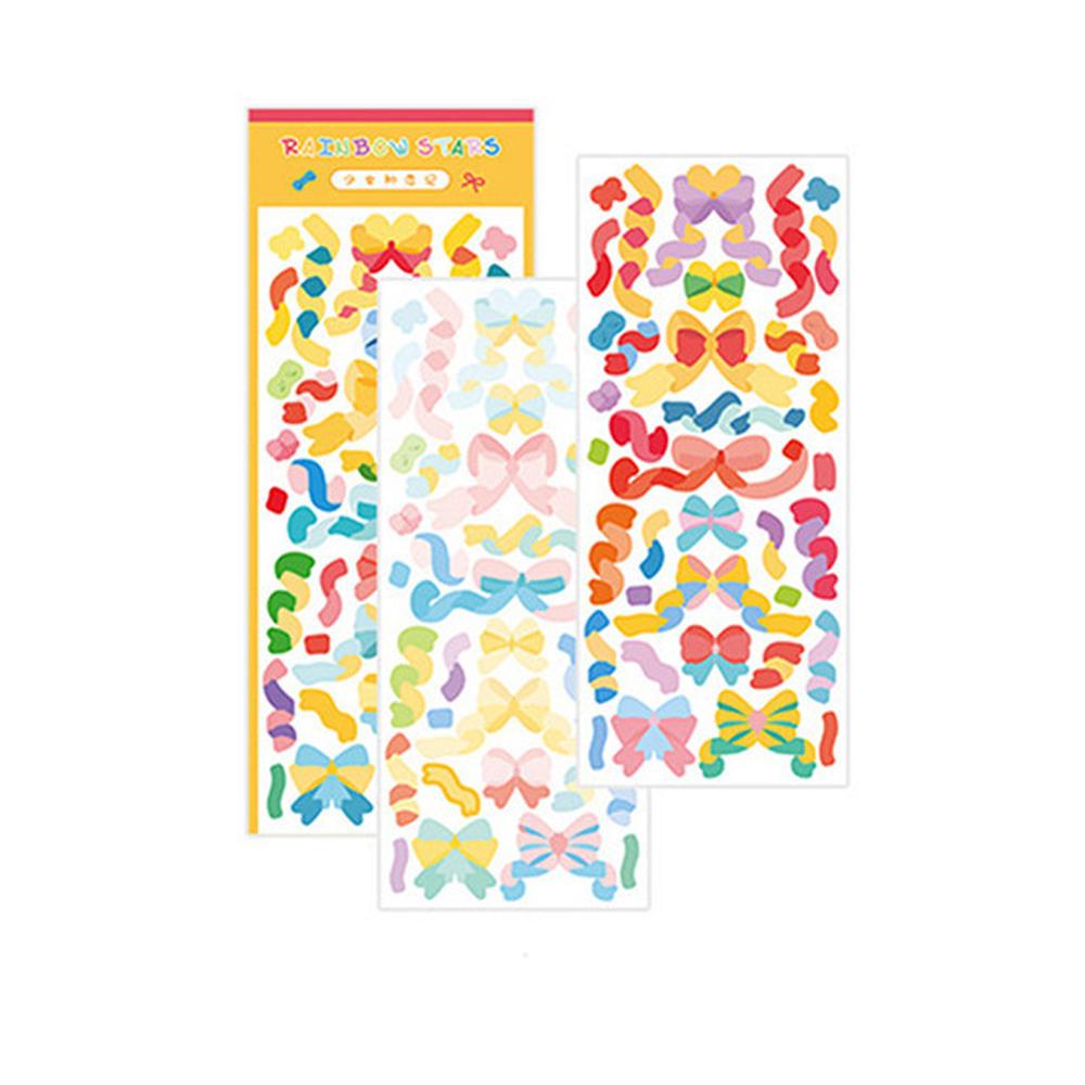 DARON Stationery Ribbon Sticker Colorful Decoration Stickers Rainbowsky ...