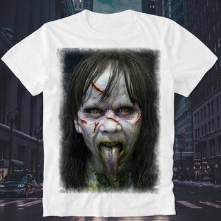 เสื้อยืดพิมพ์ลายแฟชั่น ใหม่ เสื้อยืดลําลอง แขนสั้น พิมพ์ลาย The Exorcist Exorzist Regan Macneil Linda Blair Satanic Goth