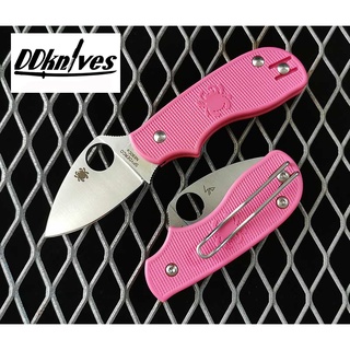 มีดพับ Spyderco Squeak Folding Knife N690CO Blade, Pink FRN Handles (C154PPN)