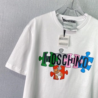 ✜株式会 ! Moschoni เสื้อแจ็กเก็ตจิ๊กซอว์ แขนสั้น เรียบง่าย แฟชั่นสําหรับผู้ชายสามารถปรับแต่งได้