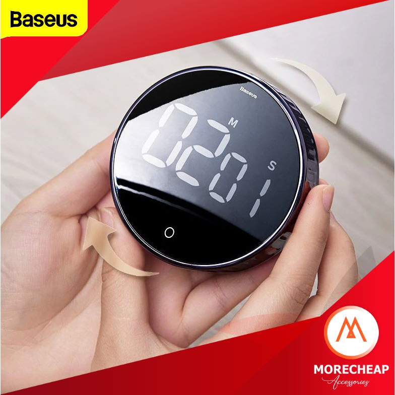 ถูก/แท้ Baseus Digital Timer เครื่องตั้งเวลา เครื่องนับเวลาถอยหลัง มีแม่เหล็ก Countdown Kitchen Timer Countdown Alarm