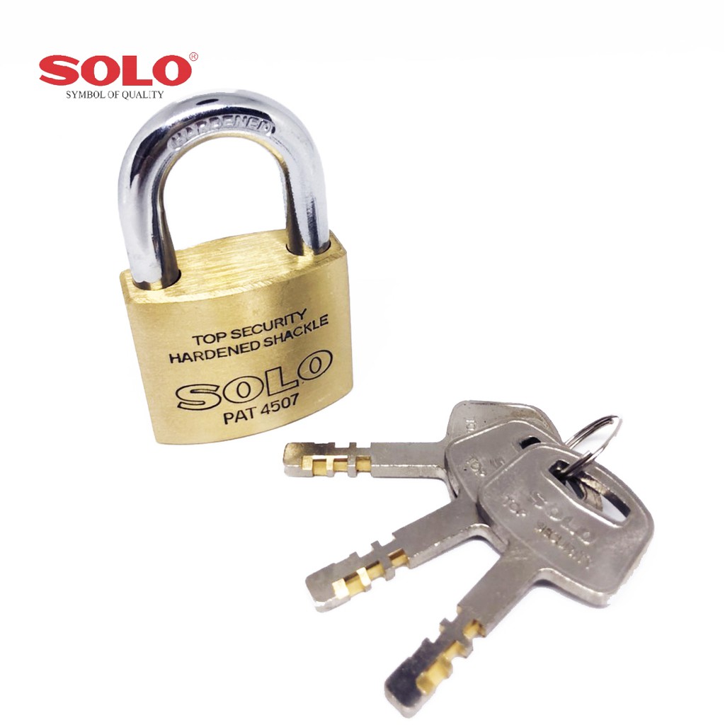 Solo No.4507 N-50L กุญแจคล้องทองเหลือง ขนาด 50 มม. ชนิดหูยาว