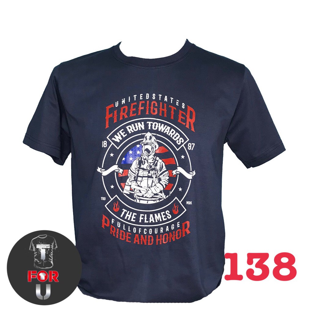 เสื้อยืดลายนักดับเพลิง ผ้าคอตต้อน 100% สวมใส่สบาย ราคาถูก รูปที่ 8